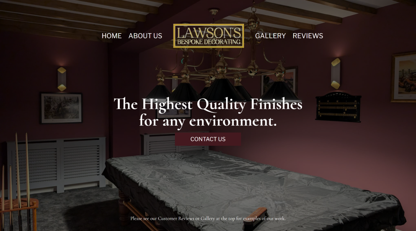 Prior website I made, featuring a Burgundy and Gold colour scheme and background carousel